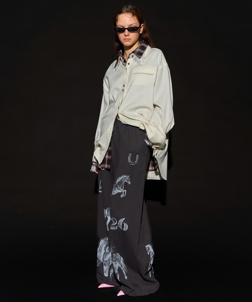 MAISON SPECIAL(メゾンスペシャル)の「Drawing Horse Sweatpants/ドローイングホーススウェットパンツ(スウェットパンツ・レディース・チャコールグレー/グレー/ホワイト・36/38)」の6枚目の写真