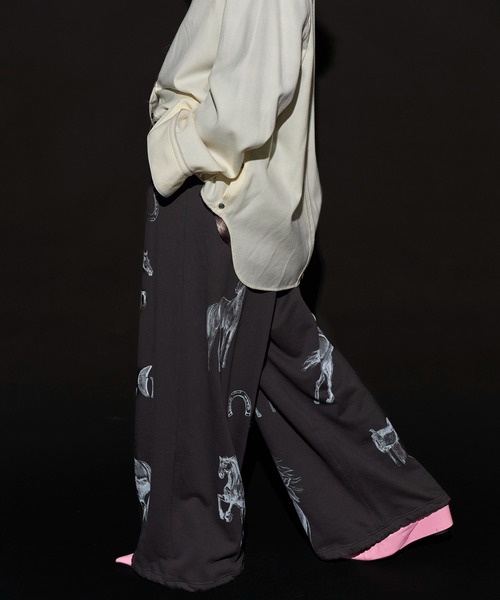 MAISON SPECIAL(メゾンスペシャル)の「Drawing Horse Sweatpants/ドローイングホーススウェットパンツ(スウェットパンツ・レディース・チャコールグレー/グレー/ホワイト・36/38)」の9枚目の写真