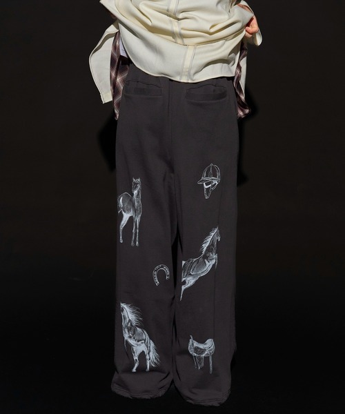 MAISON SPECIAL(メゾンスペシャル)の「Drawing Horse Sweatpants/ドローイングホーススウェットパンツ(スウェットパンツ・レディース・チャコールグレー/グレー/ホワイト・36/38)」の10枚目の写真