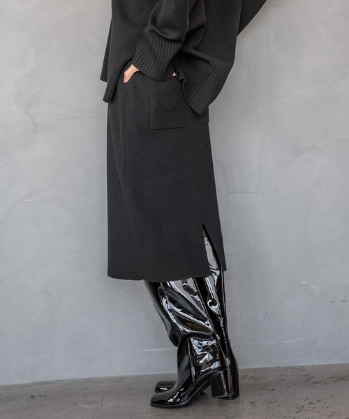 HEREIAM（ヘレイアム）の「【HEREIAM】やみつきになる肌触り/ファインタッチニットミディスカート（スカート・レディース・アイボリー/ブラック・FREE）」の16枚目の写真