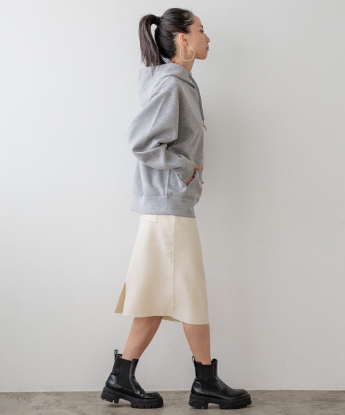 HEREIAM（ヘレイアム）の「【HEREIAM】やみつきになる肌触り/ファインタッチニットミディスカート（スカート・レディース・アイボリー/ブラック・FREE）」の19枚目の写真