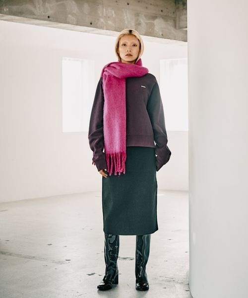 HEREIAM（ヘレイアム）の「【HEREIAM】やみつきになる肌触り/ファインタッチニットミディスカート（スカート・レディース・アイボリー/ブラック・FREE）」の3枚目の写真