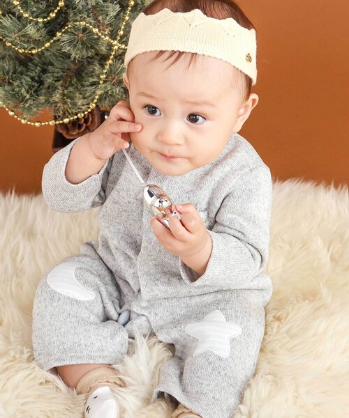 SLAP SLIP BABY(スラップスリップベビー)の「くるりん天使の翼刺しゅうつきカバーオールベビー(60~80cm)(ロンパース・キッズ・ピンク/オフホワイト・70cm/60cm/80cm)」の5枚目の写真