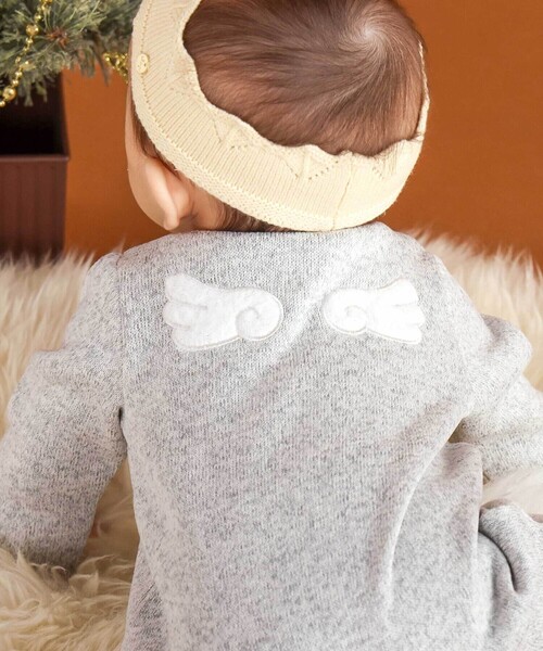 SLAP SLIP BABY(スラップスリップベビー)の「くるりん天使の翼刺しゅうつきカバーオールベビー(60~80cm)(ロンパース・キッズ・ピンク/オフホワイト・70cm/60cm/80cm)」の6枚目の写真