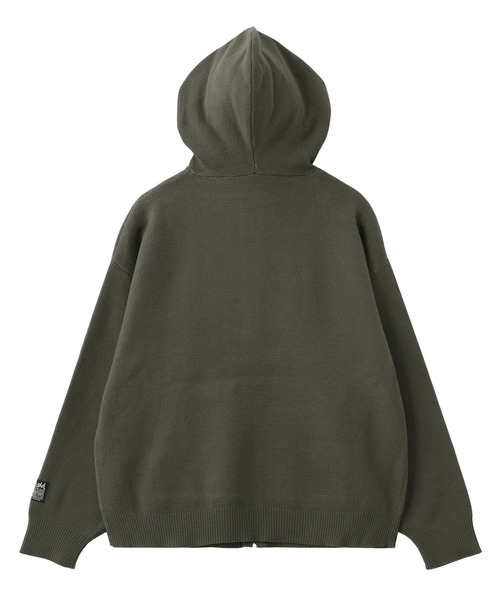 COLLEGE LOGO JACQUARD ZIP UP KNIT HOODIE（ニット/セーター）｜X