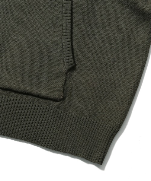 X-girl(エックスガール)の「COLLEGE LOGO JACQUARD ZIP UP KNIT HOODIE(ニット/セーター・レディース・ブラック/オリーブ/ライトグレー・ONE SIZE)」の15枚目の写真