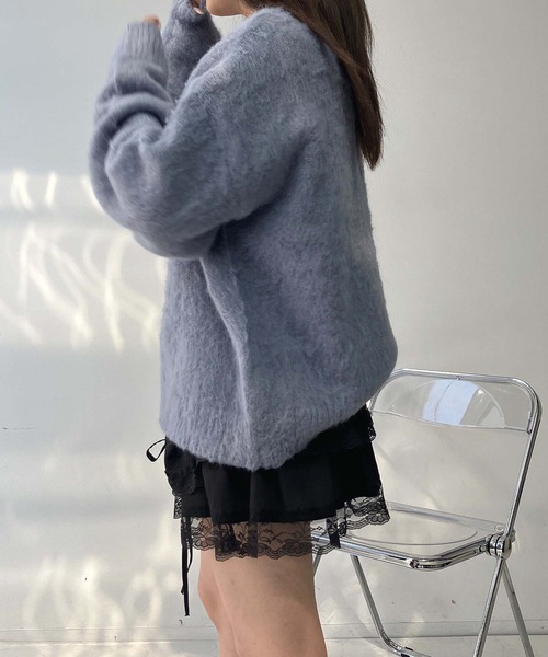 AS KNOW AS plus（アズノゥアズプラス）の「♪ゆるっとビッグサイズ ヘンリーネック シャギーニットプルオーバー【UNISEX ITEM】（ニット/セーター・レディース・アイボリー/ブルーグレー/チャコールグレー/ピンク・FREE）」の16枚目の写真