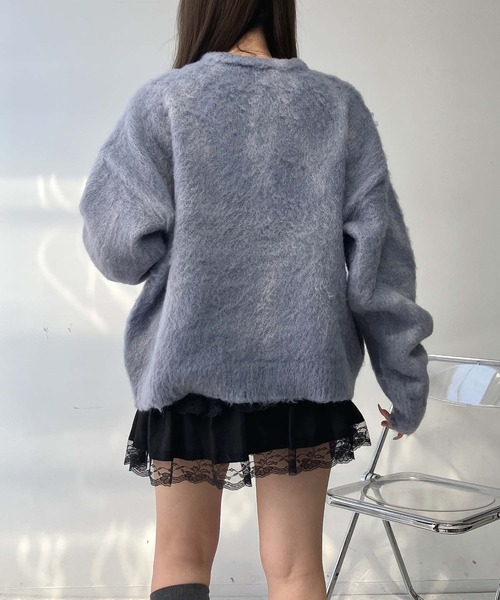 AS KNOW AS plus（アズノゥアズプラス）の「♪ゆるっとビッグサイズ ヘンリーネック シャギーニットプルオーバー【UNISEX ITEM】（ニット/セーター・レディース・アイボリー/ブルーグレー/チャコールグレー/ピンク・FREE）」の17枚目の写真