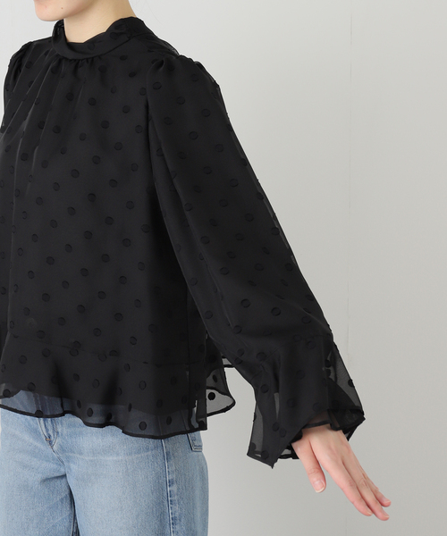 La TOTALITE（ラトータリテ）の「【洗える】2WAYフリルスリーブブラウス（シャツ/ブラウス・レディース・ブラック/ホワイト・FREE）」の7枚目の写真