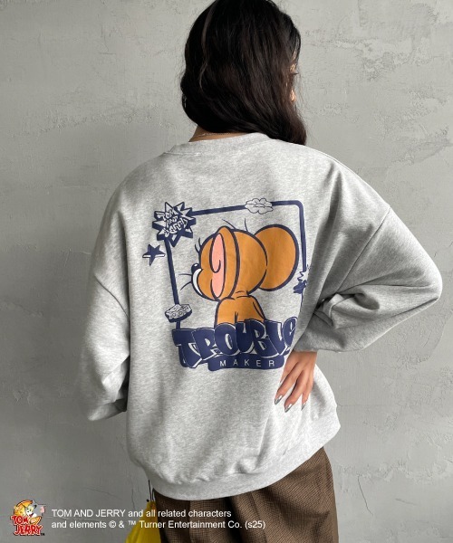 SEQUENZ（シークエンズ）の「[SEQUENZ/シークエンズ] トムとジェリー バックプリント クルーネックスウェット（スウェット・レディース・ブラック/ワイン/グレー・M/L/S）」の20枚目の写真