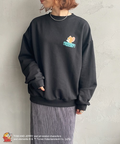 SEQUENZ（シークエンズ）の「[SEQUENZ/シークエンズ] トムとジェリー バックプリント クルーネックスウェット（スウェット・レディース・ブラック/ワイン/グレー・M/L/S）」の12枚目の写真