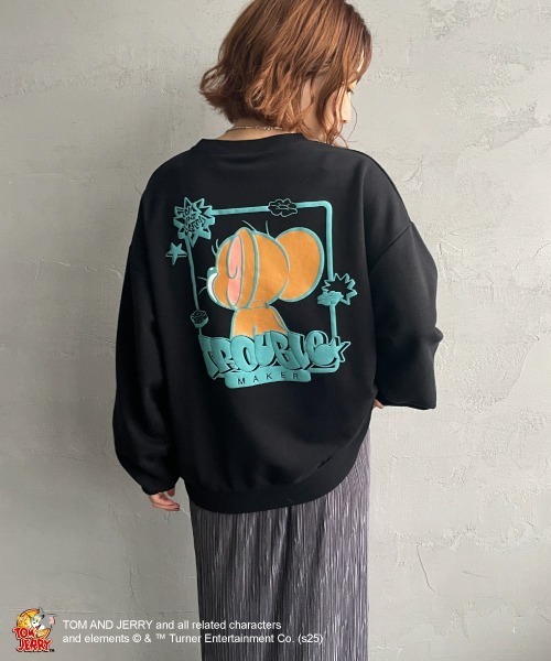 SEQUENZ（シークエンズ）の「[SEQUENZ/シークエンズ] トムとジェリー バックプリント クルーネックスウェット（スウェット・レディース・ブラック/ワイン/グレー・M/L/S）」の14枚目の写真