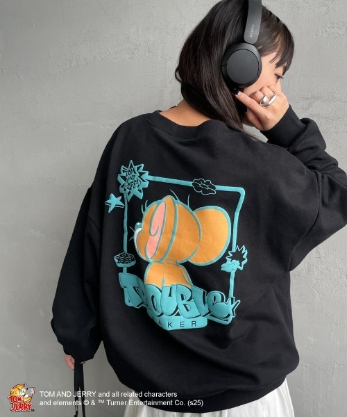 SEQUENZ（シークエンズ）の「[SEQUENZ/シークエンズ] トムとジェリー バックプリント クルーネックスウェット（スウェット・レディース・ブラック/ワイン/グレー・M/L/S）」の6枚目の写真