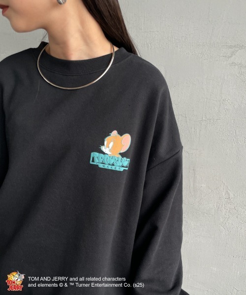 SEQUENZ（シークエンズ）の「[SEQUENZ/シークエンズ] トムとジェリー バックプリント クルーネックスウェット（スウェット・レディース・ブラック/ワイン/グレー・M/L/S）」の7枚目の写真