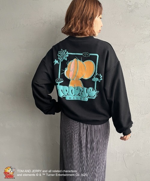 SEQUENZ（シークエンズ）の「[SEQUENZ/シークエンズ] トムとジェリー バックプリント クルーネックスウェット（スウェット・レディース・ブラック/ワイン/グレー・M/L/S）」の11枚目の写真