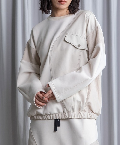 MARECHAL TERRE（マルシャルテル）の「ドッキングプルオーバー（Tシャツ/カットソー・レディース・ブラック/アイボリー/グレー系/ネイビー・MEDIUM）」の4枚目の写真