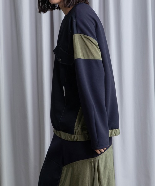 MARECHAL TERRE（マルシャルテル）の「ドッキングプルオーバー（Tシャツ/カットソー・レディース・ブラック/アイボリー/グレー系/ネイビー・MEDIUM）」の5枚目の写真