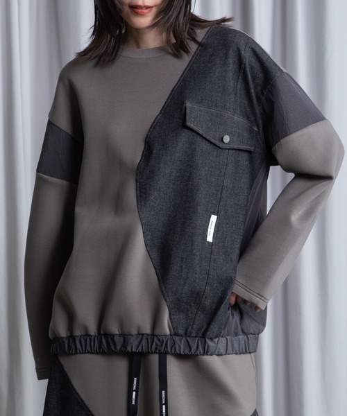 MARECHAL TERRE（マルシャルテル）の「ドッキングプルオーバー（Tシャツ/カットソー・レディース・ブラック/アイボリー/グレー系/ネイビー・MEDIUM）」の15枚目の写真