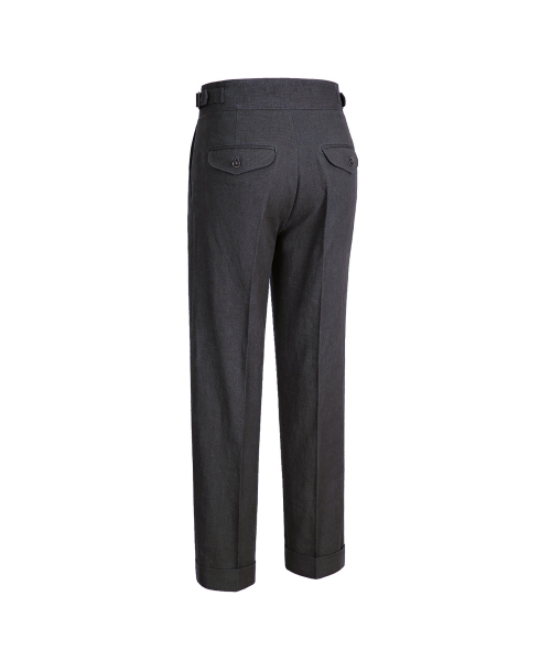 sortie(ソルティ)の「8s Linen Gurkha Trousers (Charcoal)(その他パンツ・メンズ・その他・LARGE/X-LARGE/SMALL/MEDIUM)」の2枚目の写真