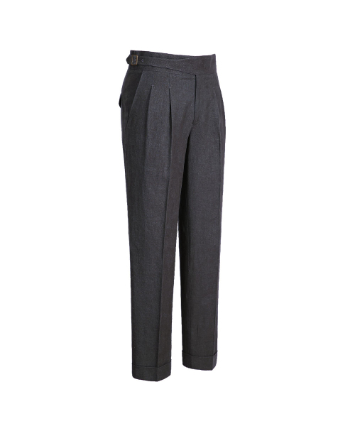sortie(ソルティ)の「8s Linen Gurkha Trousers (Charcoal)(その他パンツ・メンズ・その他・LARGE/X-LARGE/SMALL/MEDIUM)」の3枚目の写真