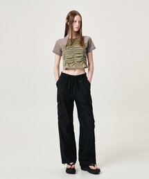 Eyelet Pocket 2-Way Cargo Pants, Black