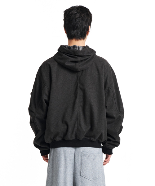 KICHUL(キチョル)の「Gridcore zip hoodie jumper (Charcoal)(ブルゾン・メンズ・その他・SMALL/MEDIUM/LARGE)」の3枚目の写真