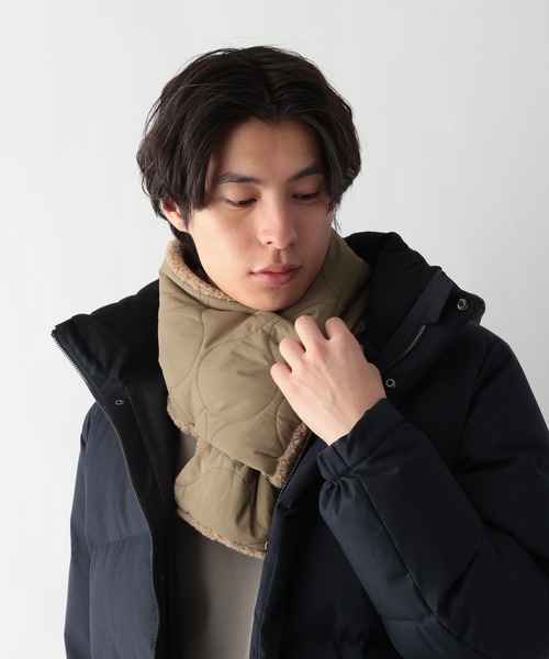 GLOBAL WORK(グローバルワーク)の「キルティングリバーシブルマフラー/611481(マフラー・メンズ・ブラック/グリーン・FREE)」の7枚目の写真