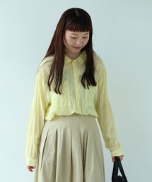 bulle de savon | 80/1 shirring stripe しかくシャツ(シャツ/ブラウス)