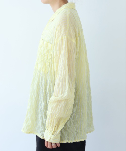 bulle de savon（ビュルデサボン）の「80/1 shirring stripe しかくシャツ（シャツ/ブラウス・レディース・ホワイト/イエロー・FREE）」の22枚目の写真