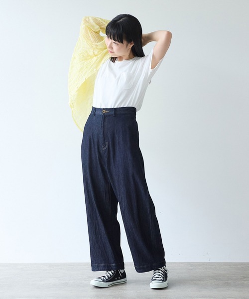 bulle de savon（ビュルデサボン）の「80/1 shirring stripe しかくシャツ（シャツ/ブラウス・レディース・ホワイト/イエロー・FREE）」の19枚目の写真