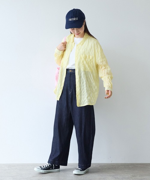 bulle de savon（ビュルデサボン）の「80/1 shirring stripe しかくシャツ（シャツ/ブラウス・レディース・ホワイト/イエロー・FREE）」の17枚目の写真