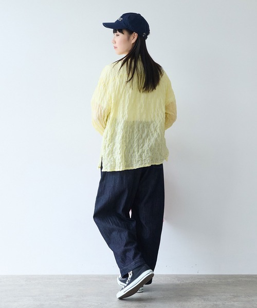 bulle de savon（ビュルデサボン）の「80/1 shirring stripe しかくシャツ（シャツ/ブラウス・レディース・ホワイト/イエロー・FREE）」の18枚目の写真