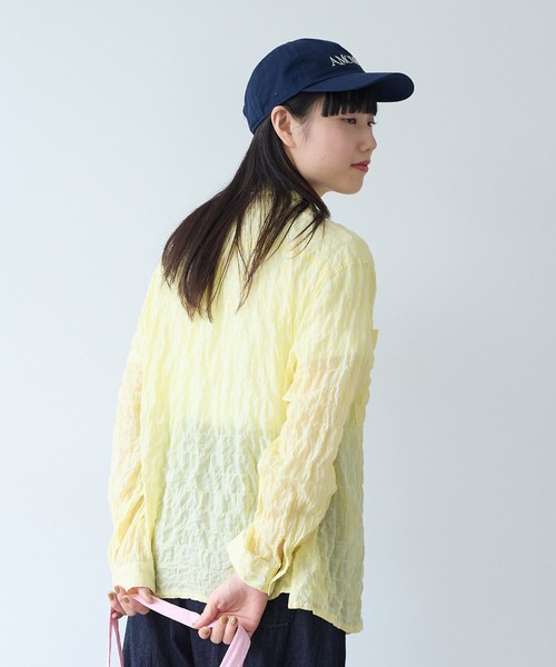 bulle de savon（ビュルデサボン）の「80/1 shirring stripe しかくシャツ（シャツ/ブラウス・レディース・ホワイト/イエロー・FREE）」の14枚目の写真