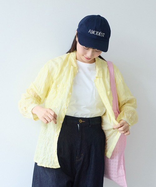 bulle de savon（ビュルデサボン）の「80/1 shirring stripe しかくシャツ（シャツ/ブラウス・レディース・ホワイト/イエロー・FREE）」の13枚目の写真