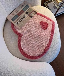 Vini（ヴィニ）の「滑り止め付 ハート型 ふわふわ ラグ / マット（ラグ/マット）」