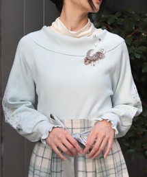 アステリズム刺繍ニットプルオーバー