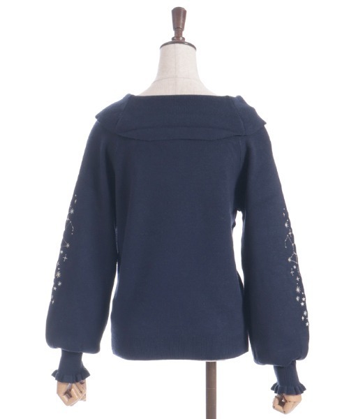 axes femme（アクシーズファム）の「アステリズム刺繍ニットプルオーバー（ニット/セーター・レディース・ミント/ネイビー/ホワイト・FREE）」の13枚目の写真