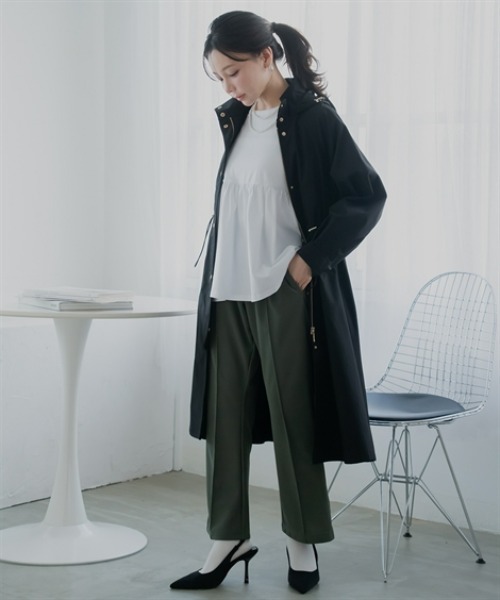Petitjo(プッチージョ)の「小さいサイズ カットジョーゼットセンタープレスフレアパンツ 低身長さん・小柄女性(その他パンツ・レディース・ブラック/カーキ・PS/PSS/PL/PM)」の12枚目の写真
