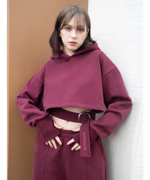 KATRINA K(カトリーナケイ)の「ベルトクロップフードパーカー-ピンク(パーカー・レディース・ピンク・FREE)」の4枚目の写真