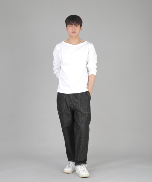 SAINTCREW(セントクルー)の「エンクルドロップ クラシックパーティグ テーパードパンツ AFT-306 ブラックデニム(デニムパンツ・メンズ・その他・MEDIUM/LARGE/X-LARGE/XX-LARGE)」の6枚目の写真