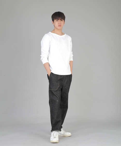SAINTCREW(セントクルー)の「エンクルドロップ クラシックパーティグ テーパードパンツ AFT-306 ブラックデニム(デニムパンツ・メンズ・その他・MEDIUM/LARGE/X-LARGE/XX-LARGE)」の3枚目の写真