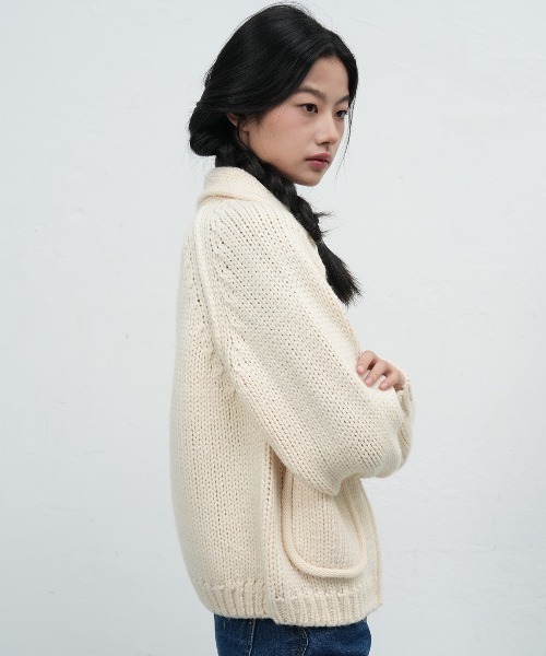 GENERAL IDEA(ジェネラルアイデア)の「【GENERAL IDEA】ウールブレンドジップアップカーディガン / COZY WOOL BLEND ZIP-UP CARDIGAN(カーディガン/ボレロ・レディース・グレー/アイボリー/ベージュ・L/M/S)」の6枚目の写真
