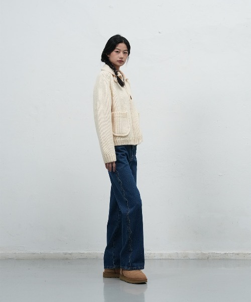 GENERAL IDEA(ジェネラルアイデア)の「【GENERAL IDEA】ウールブレンドジップアップカーディガン / COZY WOOL BLEND ZIP-UP CARDIGAN(カーディガン/ボレロ・レディース・グレー/アイボリー/ベージュ・L/M/S)」の8枚目の写真