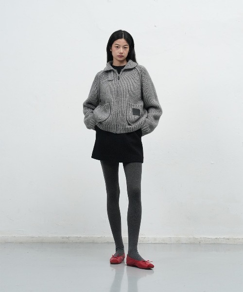 GENERAL IDEA(ジェネラルアイデア)の「【GENERAL IDEA】ウールブレンドジップアップカーディガン / COZY WOOL BLEND ZIP-UP CARDIGAN(カーディガン/ボレロ・レディース・グレー/アイボリー/ベージュ・L/M/S)」の16枚目の写真