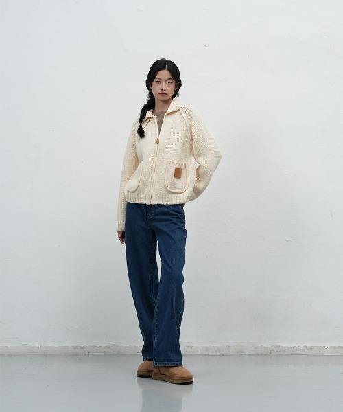 GENERAL IDEA(ジェネラルアイデア)の「【GENERAL IDEA】ウールブレンドジップアップカーディガン / COZY WOOL BLEND ZIP-UP CARDIGAN(カーディガン/ボレロ・レディース・グレー/アイボリー/ベージュ・L/M/S)」の7枚目の写真