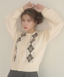 argyle knit cardigan / アーガイルニットカーディガン