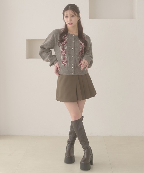 Ambre Neige(アンブルネージュ)の「argyle knit cardigan / アーガイルニットカーディガン(カーディガン/ボレロ・レディース・ブラウン系その他/アイボリー/チャコールグレー・FREE)」の17枚目の写真