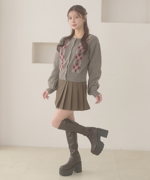 Ambre Neige(アンブルネージュ)の「argyle knit cardigan / アーガイルニットカーディガン(カーディガン/ボレロ・レディース・ブラウン系その他/アイボリー/チャコールグレー・FREE)」の19枚目の写真