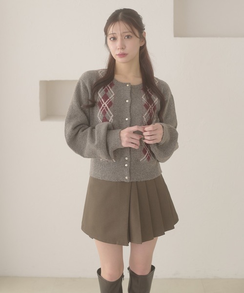 Ambre Neige(アンブルネージュ)の「argyle knit cardigan / アーガイルニットカーディガン(カーディガン/ボレロ・レディース・ブラウン系その他/アイボリー/チャコールグレー・FREE)」の14枚目の写真