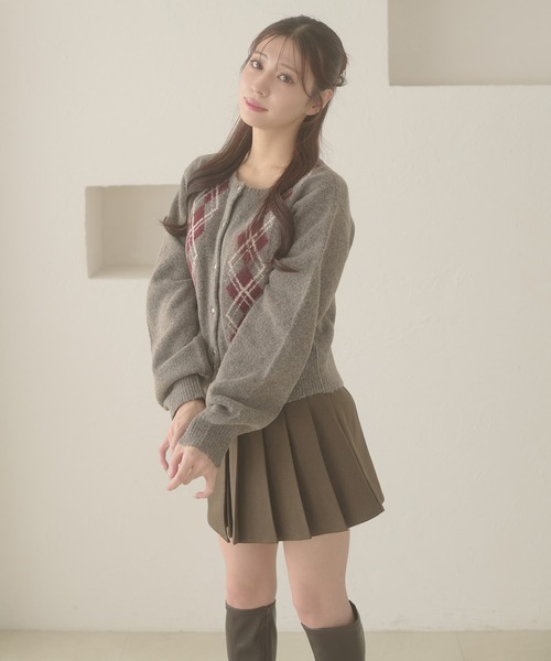 Ambre Neige(アンブルネージュ)の「argyle knit cardigan / アーガイルニットカーディガン(カーディガン/ボレロ・レディース・ブラウン系その他/アイボリー/チャコールグレー・FREE)」の15枚目の写真